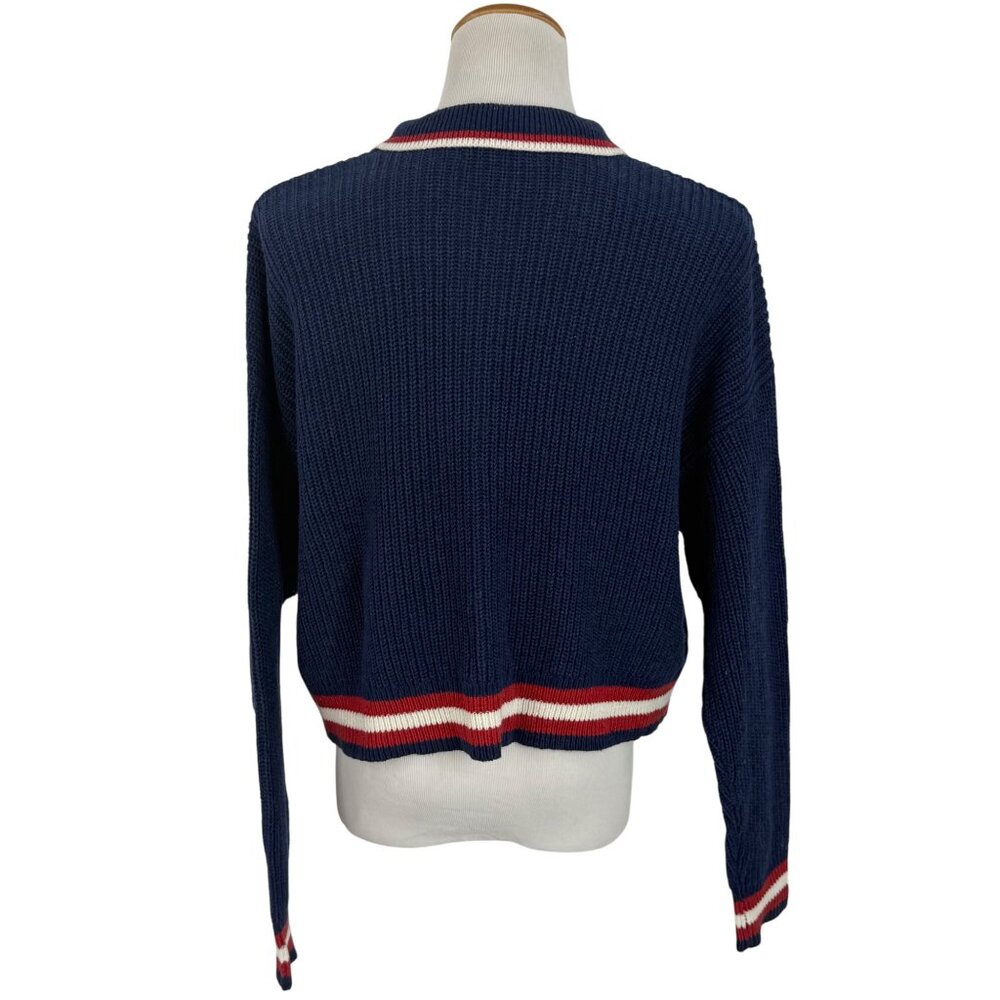 NWT American Eagle Cropped Letterman Cardigan Jacket • Y2K Preppy Collegiate S/M - Picture 11 of 16